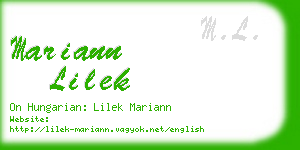 mariann lilek business card